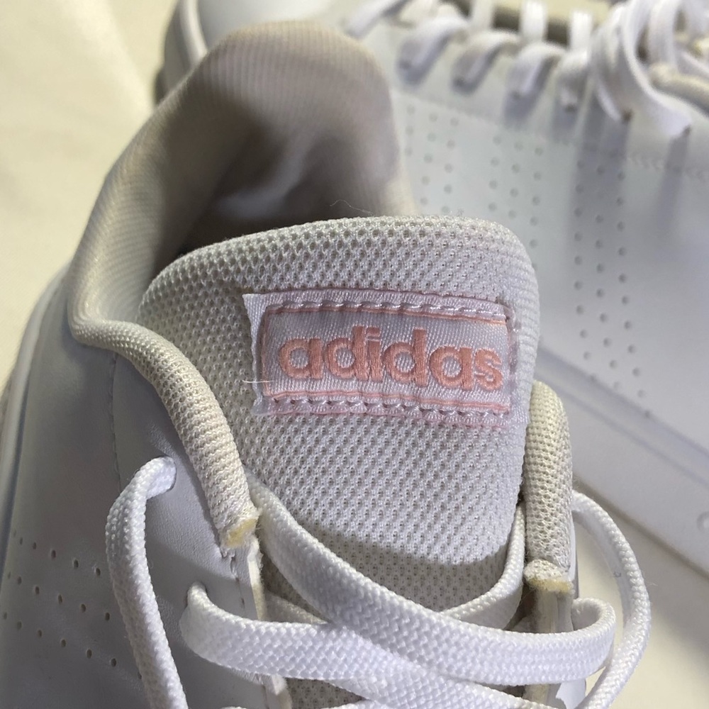 Adidas Advantage Base Cloud White Glow Pink Womens Sneaker - Picture 9 of 16